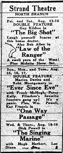 Strand Theatre - 1937 Ad (newer photo)